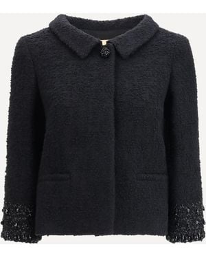 Valentino Black Wool Biker Jacket