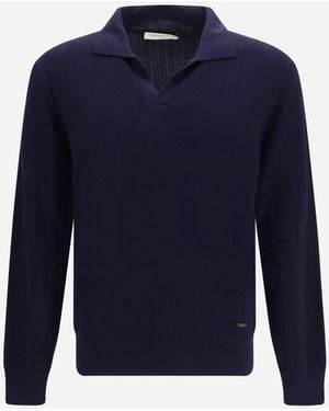 Brooksfield Maglione Con Colletto Polo - Blu