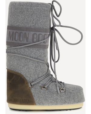 Moon Boot Mb Icon Nubuck Felt Snow Boots - White