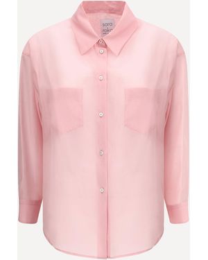 Sara Roka Semi-Sheer Shirt - Pink