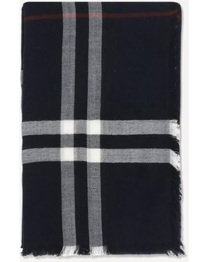 Burberry Giant Check Wool Scarf - Blue