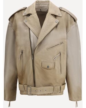 Golden Goose Journey Leather Jacket - Natural