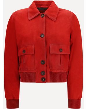 Valstar Suede Leather Jacket - Red