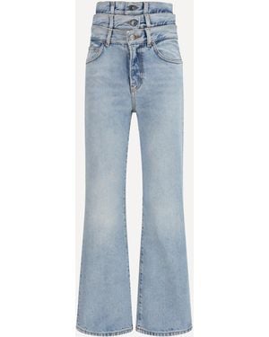 Fiorucci Flared Jeans With Triple-Layer Waist Detail - Blue