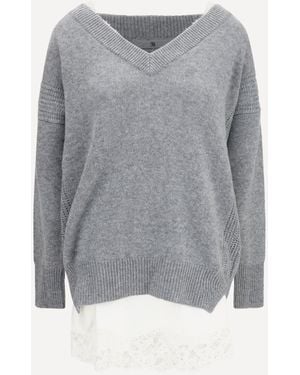 Ermanno Scervino Knit Dress With Slip - Gray