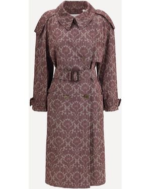 Burberry Fitzrovia Long Trench Coat - Purple