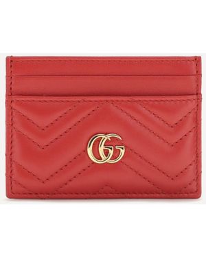 Gucci Gg Marmont Card Case - Red