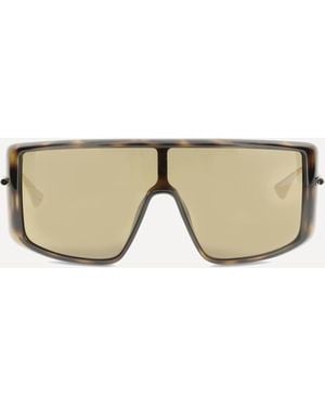 McQueen Havana T-Bar Visor Sunglasses - Natural