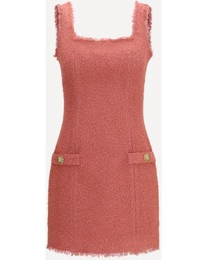 Balmain Short Tweed Dress With Two Pockets - Red