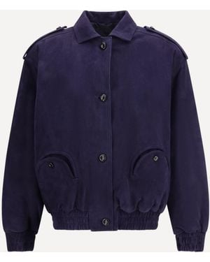 Blazé Milano Viva Charlie Suede Bomber Jacket - Blue