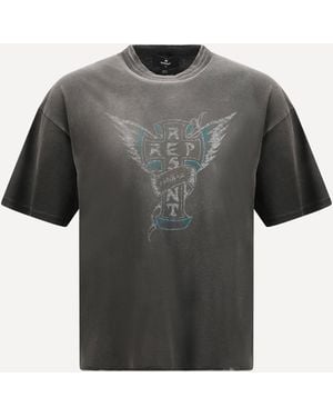 Represent Westside T-Shirt Stained - Grey
