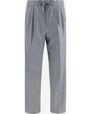 Brunello Cucinelli Virgin Wool Trousers - Grey