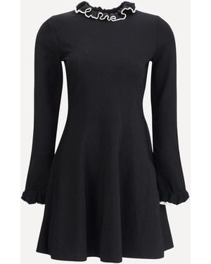 Valentino Knit Dress With Volants - Black