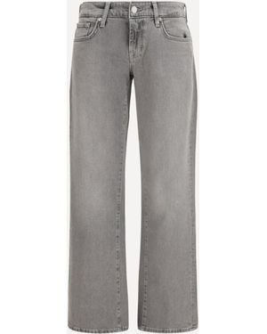 7FOR Low-Rise Straight Jeans - Grey