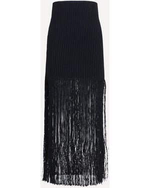 Alaïa Fringe Pencil Skirt - Blue