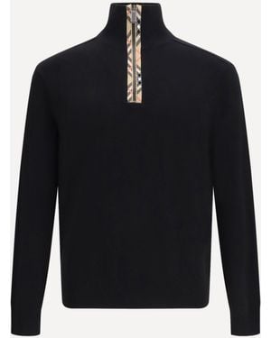 Burberry Check Wool Jumper - Blue