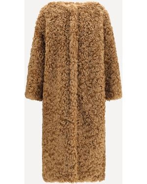 Kristina Ti Long Plush Coat - Natural