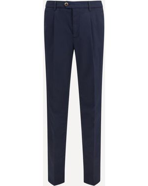 Brunello Cucinelli Cotton Blend Chino Trousers - Blue