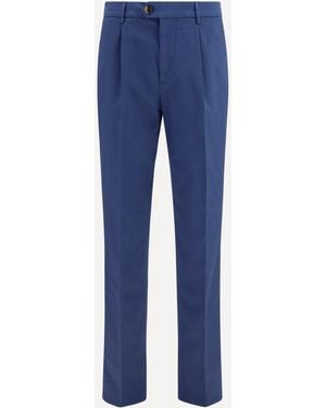 Brunello Cucinelli Cotton Blend Chino Trousers - Blue