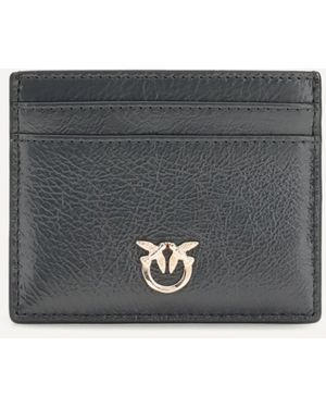 Pinko Shiny Leather Card Holder - Grey