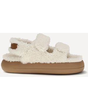 Moon Boot The Fur-Lined Sandals - Natural