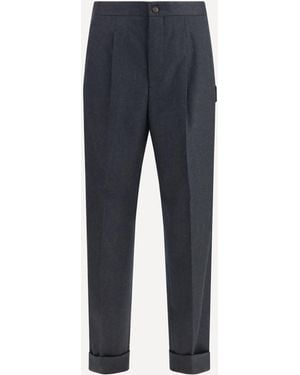 Umit Benan Tailored Wool Trousers - Blue