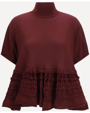 Alaïa Alaïa Virgin Wool T-Shirt - Red
