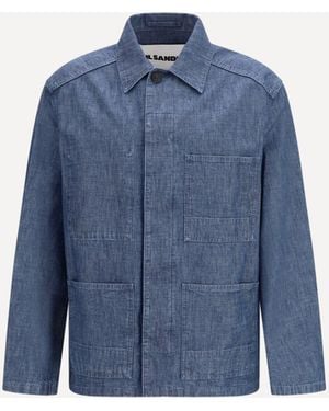 Jil Sander Patch-Pocket Chambray Overshirt - Blue