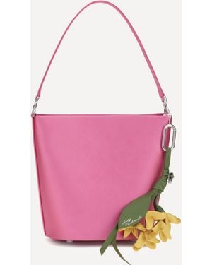 Self-Portrait Bucket Bag Satin - Pink