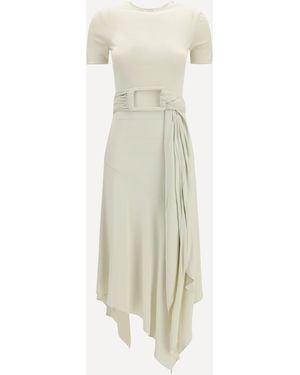 Alaïa Belted Jersey Dress - White