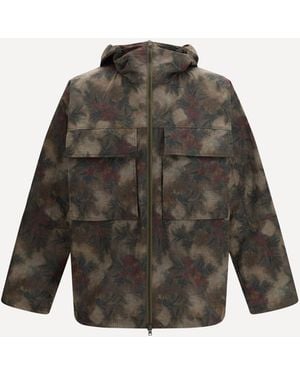 Herno Ripstop Parka With Tropical Pattern - Grey