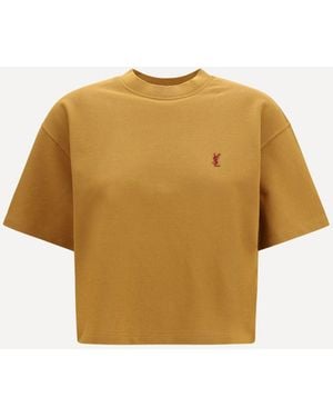 Saint Laurent T-Shirt Cassandre Oversize - Giallo