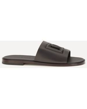 Dolce & Gabbana Embossed Logo Sandals - White