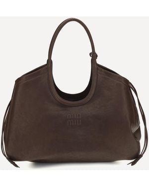 Miu Miu Ivy Nappa Shopping Bag - Brown