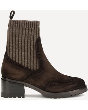 Santoni Suede Ferret Boots - Brown
