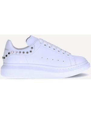 McQueen Stud Leather Sneakers - White