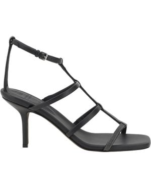 Brunello Cucinelli Sandali Con Monili Brillanti - Metallizzato