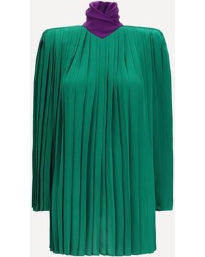 Valentino Pleated Georgette Top - Green