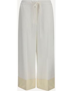 TOTEME Drawstring Satin Trousers - White