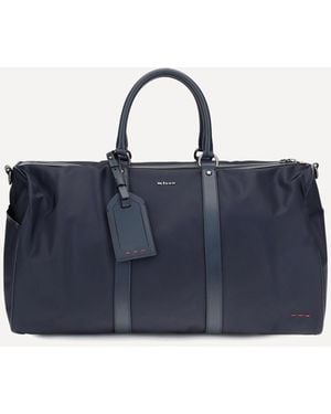 Kiton Leather-Trim Travel Duffle Bag - Blue