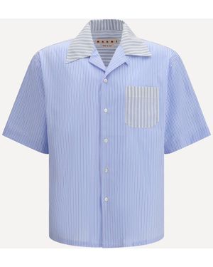 Marni Striped-Pattern Shirt Shirt - Blue