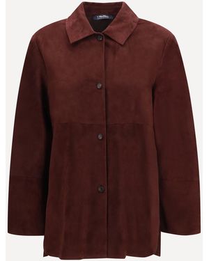 Max Mara Gocce Suede Jacket - Purple
