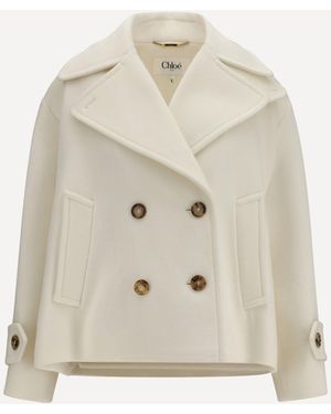 Chloé Oversize Short Coat - Natural