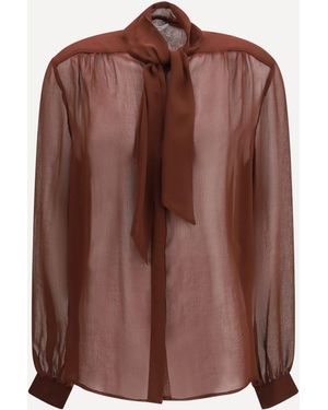 Lardini Creponne Blouse - Brown
