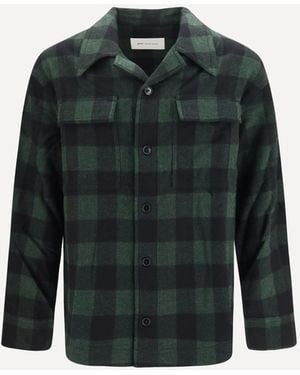 Ami Paris Checked Virgin Wool Shirt - Green
