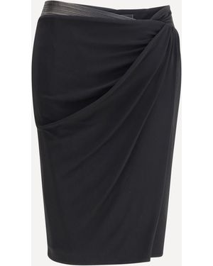 Versace Draped Jersey Skirt - Black