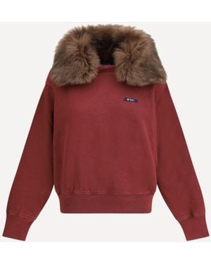 Prada Sweatshirt With A Shearling Collar - Red