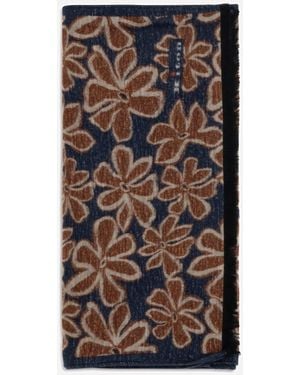 Kiton Floral Print Scarf With Fringes - Multicolour