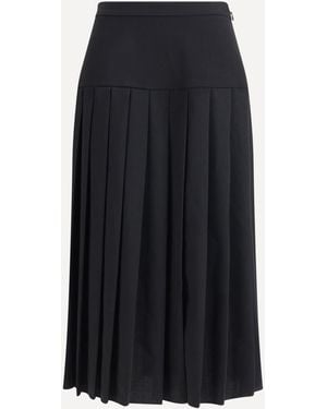 Alessandra Rich Pleated Midi Skirt - Black