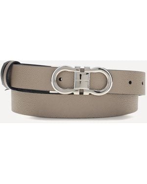 Ferragamo Reversible Gancini Belt - White